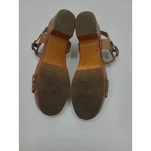 Lucky Brand Chunky Heeled Open Toed Sandals Women's Size 9.5 "Wood" Bottom Y2K - Picture 9 of 11